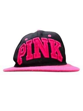 Pink Black Snapback Hat Cap Embroidered Lettering Adjustable Fit Headlines